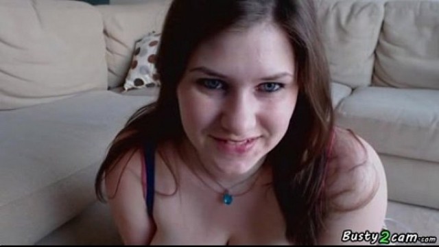 BBW with massive boobs masturbates front the webcam