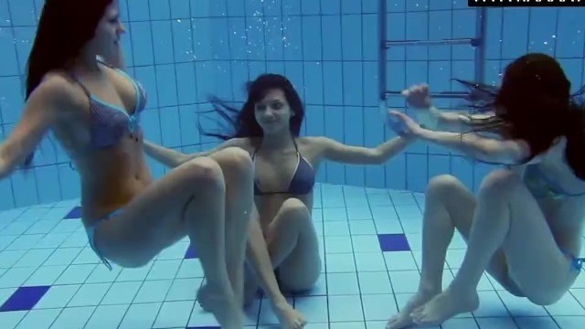 Swimming Pool Threesome Horny Babes